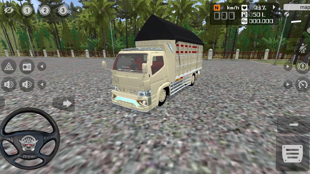 Mini truck drive on  moutain curved road
