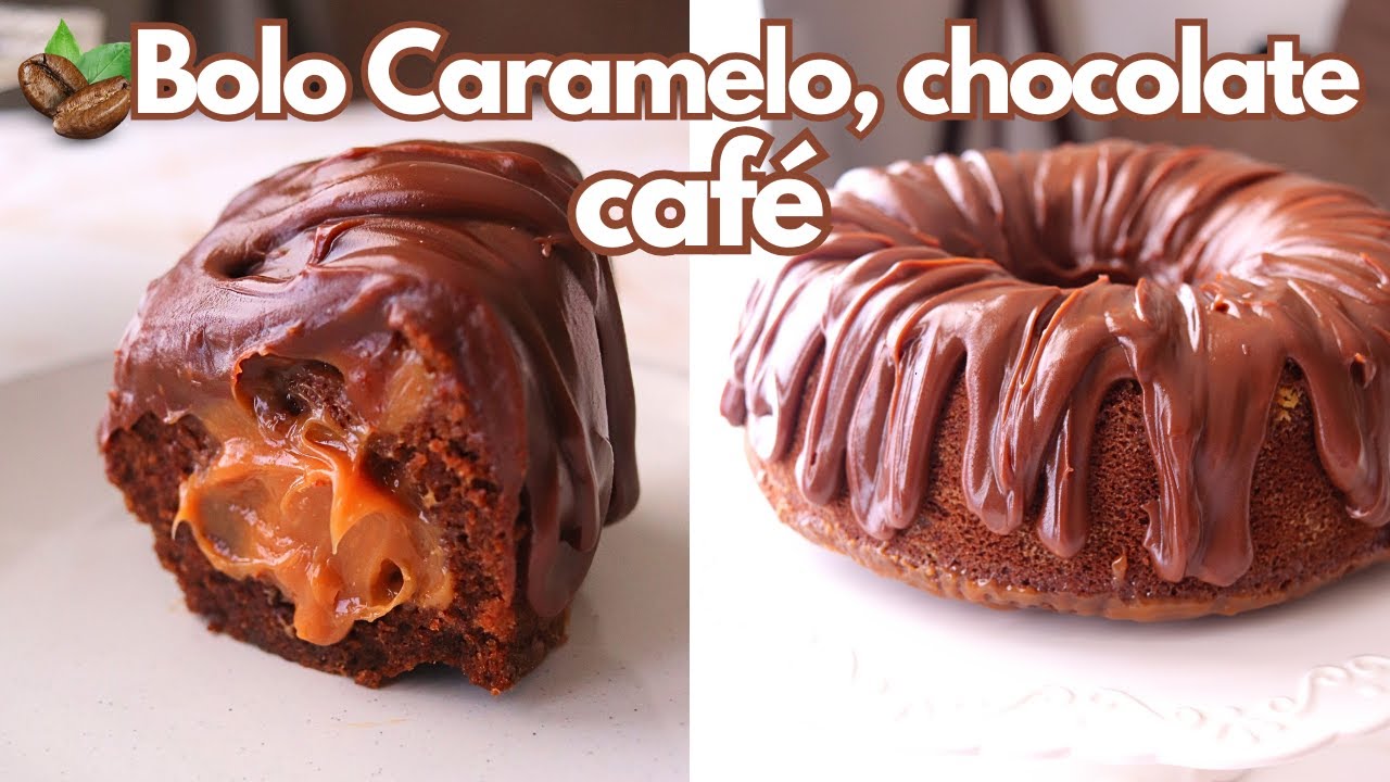 BOLO DE CAFÉ COM CARAMELO SALGADO e CHOCOLATE