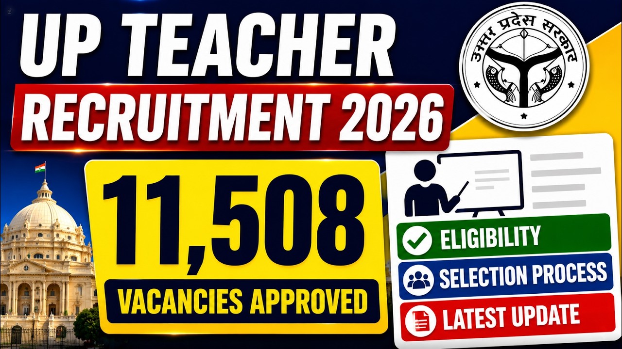 UP Teacher Vacancy 2026 🚨 11,508 Assistant Teacher Posts Approved | Notification Latest Update