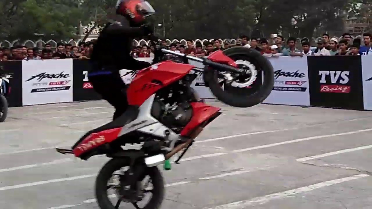 Tvs Apache 4V bike stunt show comilla 2019 by 360d BD