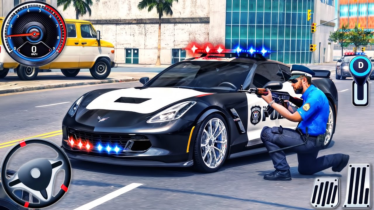 Real Cop Cars Driving 3D 2025 - Police Car Chase Multi-Storey Simulator - Android GamePlay
