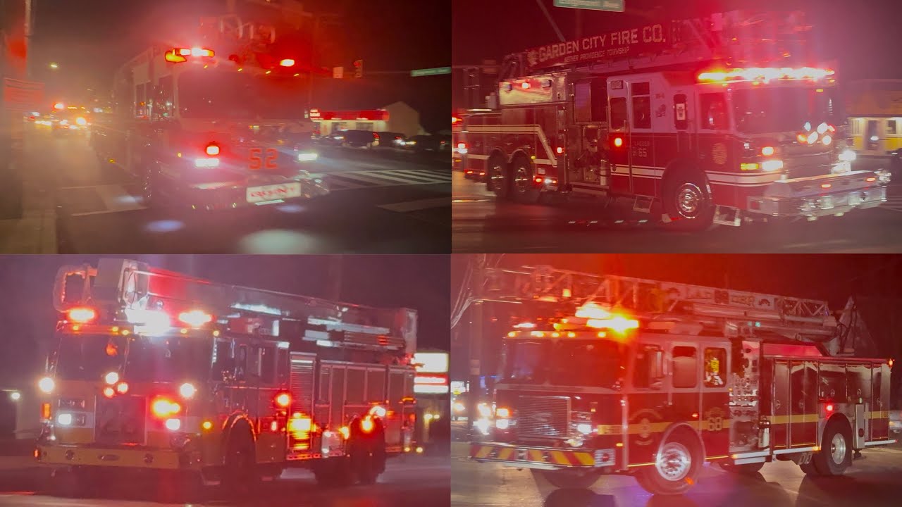 Fire Trucks Responding to a Working House Fire in Brookhaven 1-8-26
