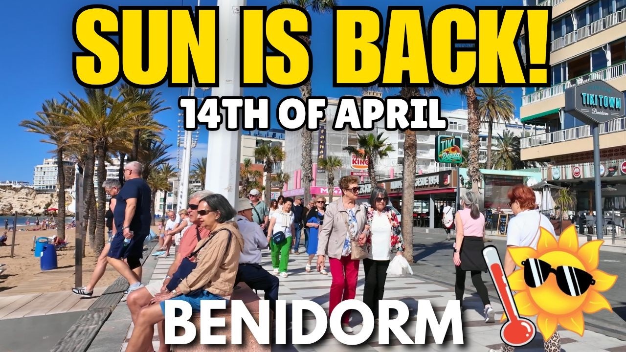 Benidorm -WALK WITH ME - full walk Levante Beach & Full Terraces! 😲☀️┃The Sun is BACK!