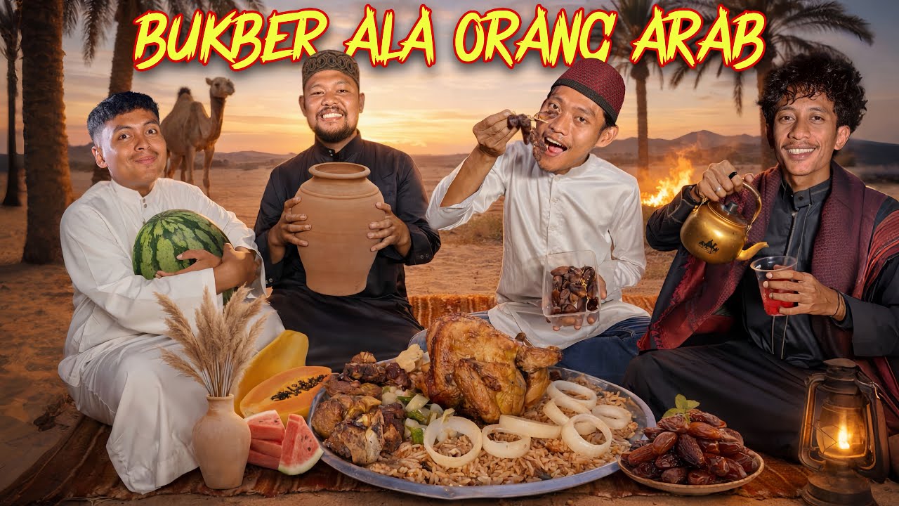 BUKBER MEWAH 4 ORANG ARAB! NASI KEBULI KAMBING, AYAM PANGGANG UTUH & AIR ZAM ZAM