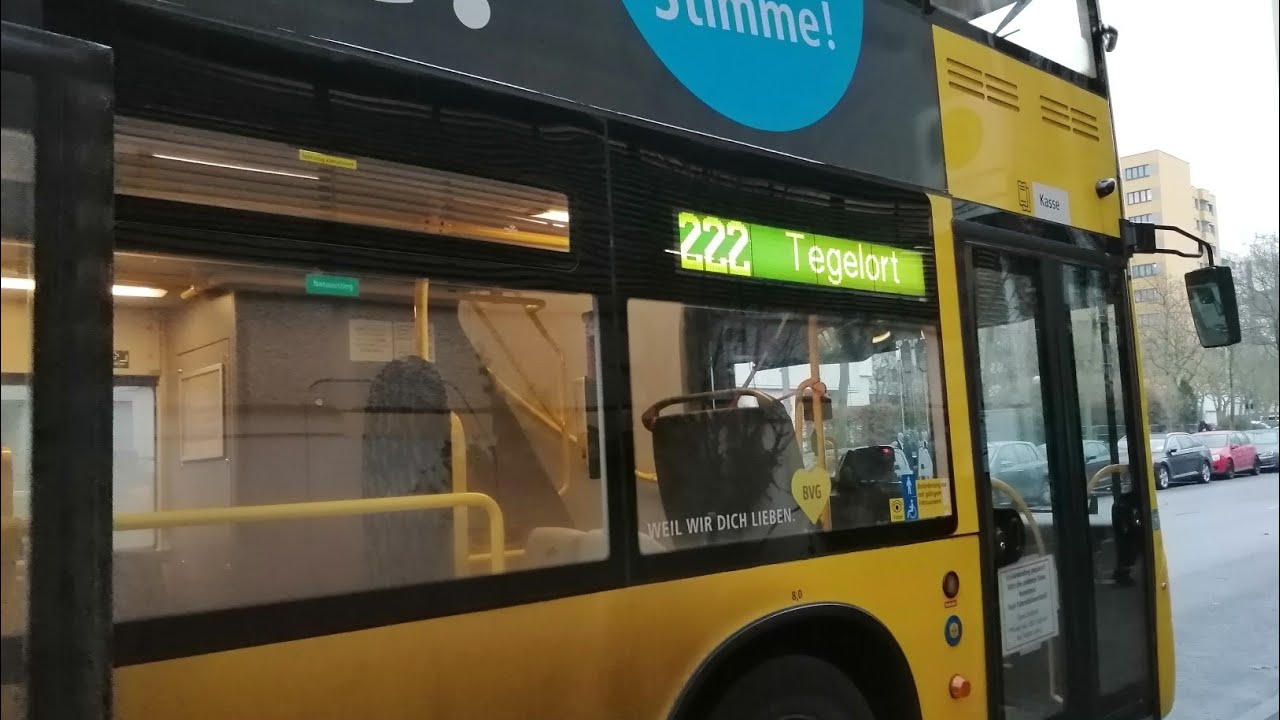 Bus Mitfahrt von Tegelort bis Märkische Zeile im MAN DL 09 auf der 222 Komplett