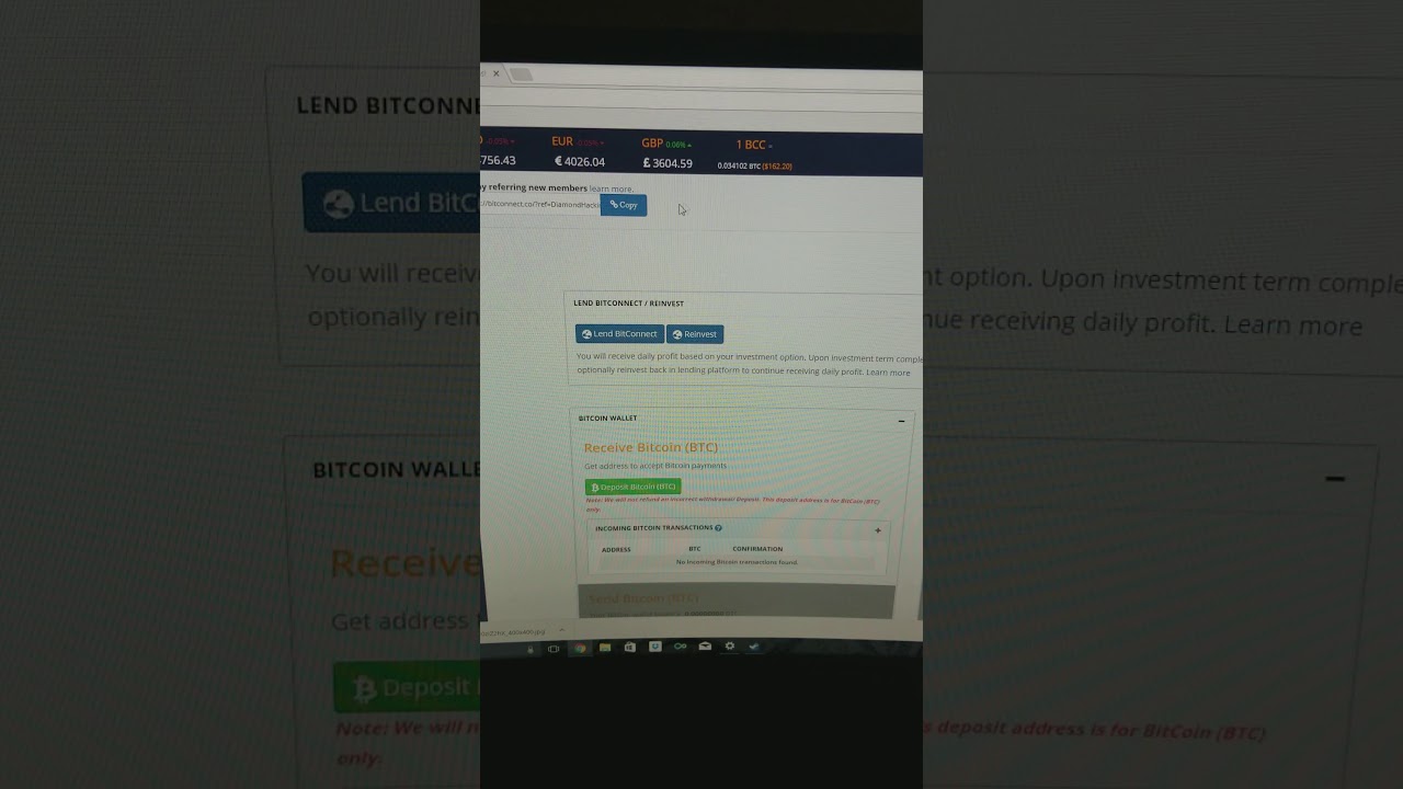 $6,700 Bitconnect Lend