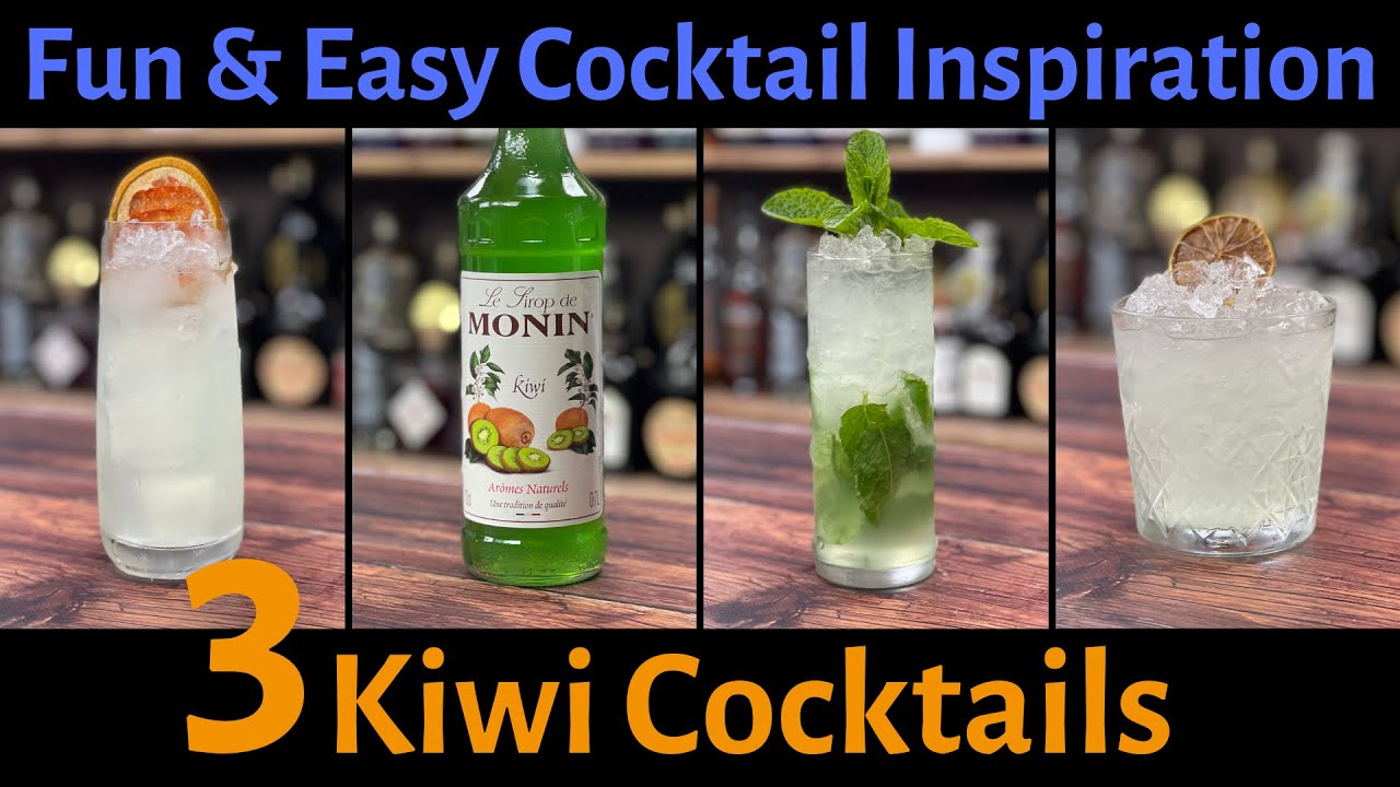 3 Fun & Easy KIWI COCKTAILS - using Monin Syrup