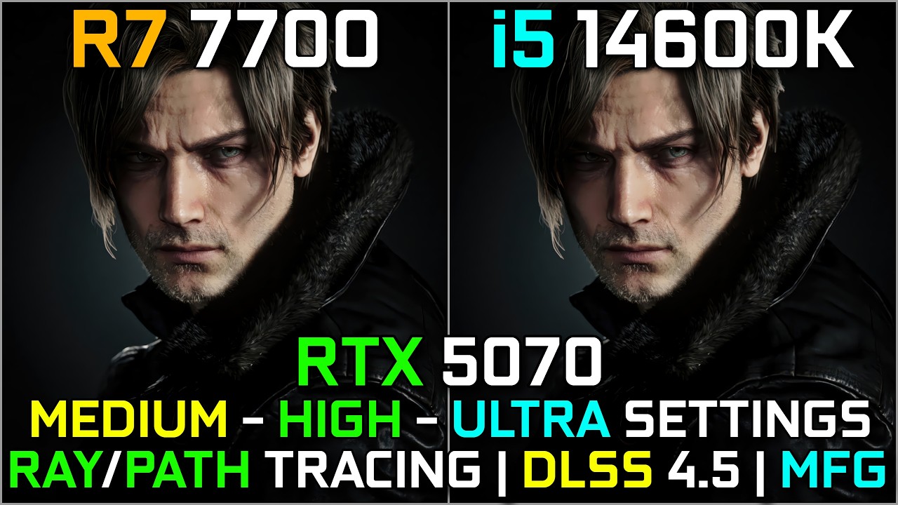 Ryzen 7 7700 vs Core i5 14600K🔥 RTX 5070 Gaming Test | RT/PT + DLSS 4.5 & MFG | 1080p & 1440p