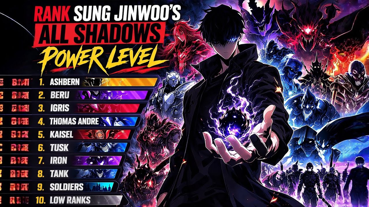 All Sung Jinwoo Shadows Ranked by Power Level! (Igris, Beru, Bellion & More) | Solo leveling 