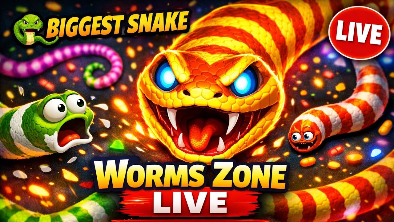 Worms Zone LIVE 🔴 | Aaj Sabse Bada Worm Banega 🐍 | Nonstop Gameplay Hindi