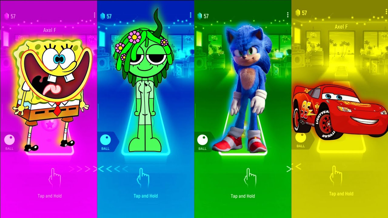 SpongeBob 🆚 Sprunki 🆚 Sonic 🆚 McQueen 🪩 Tiles Hop