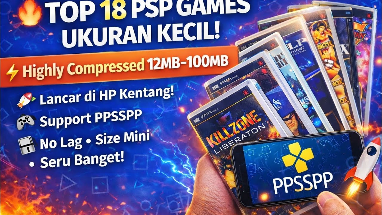 Top 18 PPSSPP Games 12MB – 100MB | Ringan & High Compressed⚡🔥
