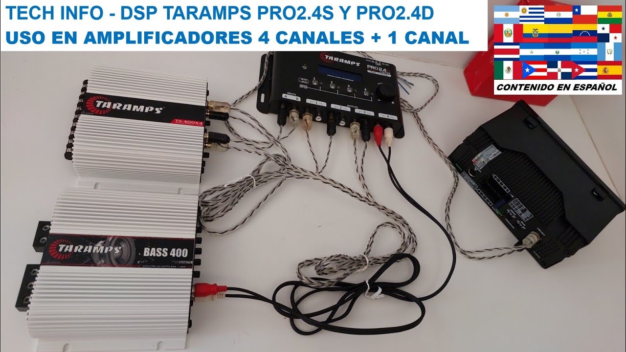 TECH INFO - USO DSP TARAMPS PRO2.4S Y PRO2.4D EN AMPLIFICADORES DE 4 CANALES Y 1 CANAL