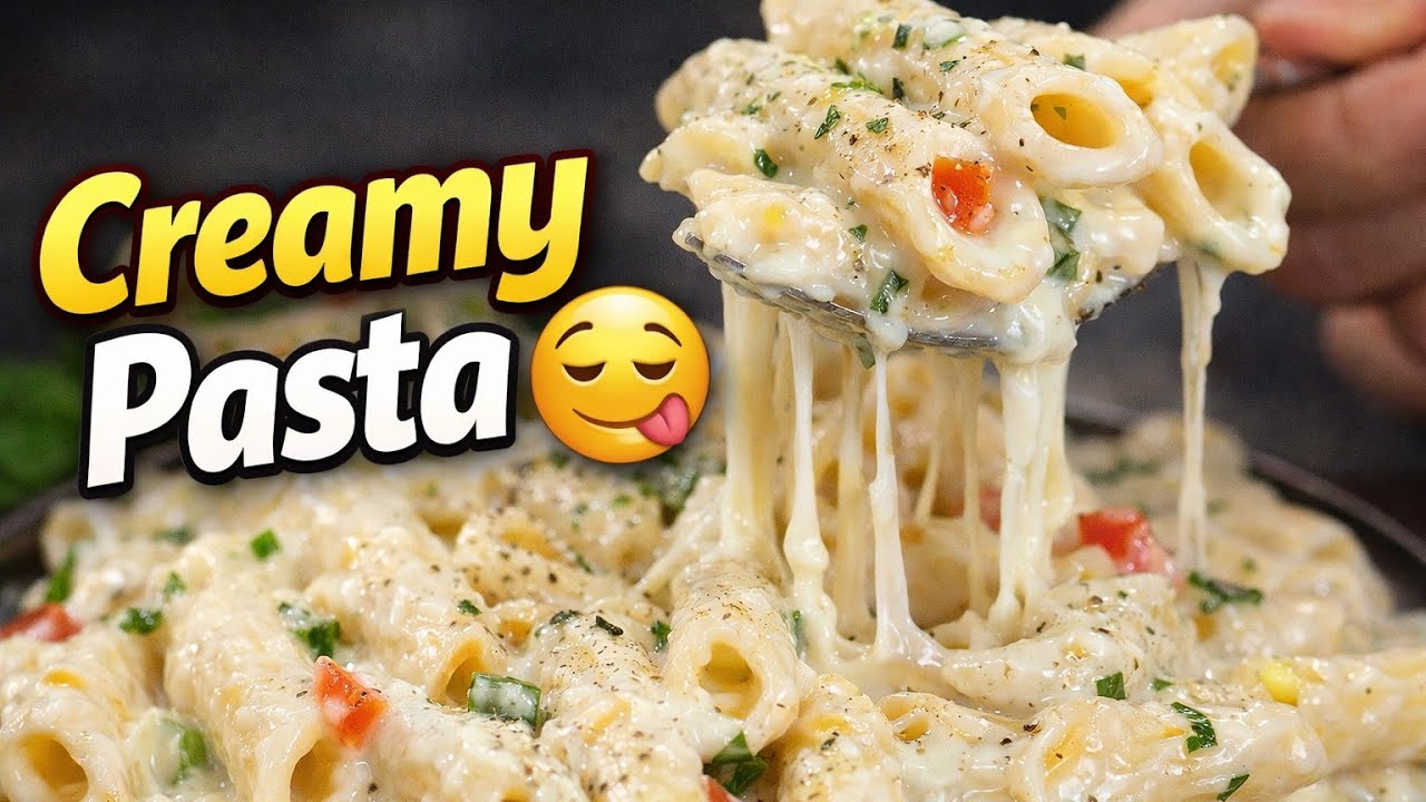 Restaurant style white sauce pasta 🍝 | simple recipe. 