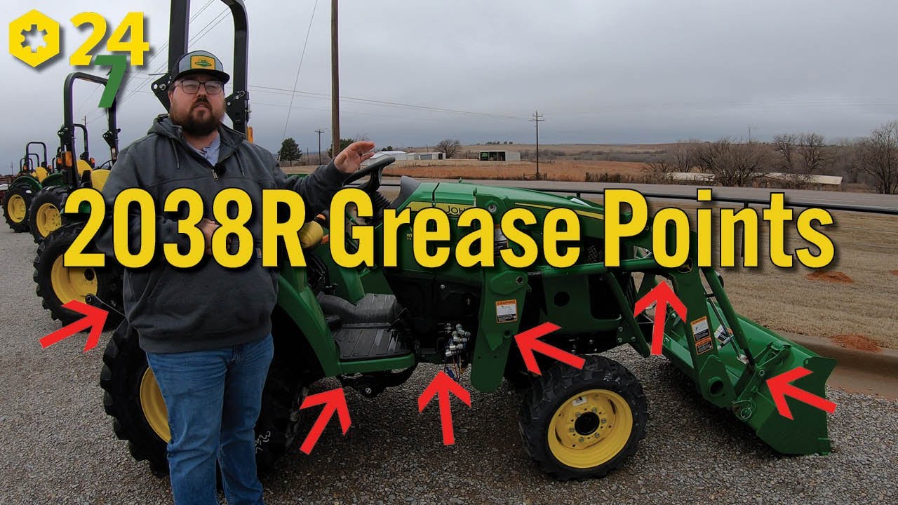 ALL Grease Points on John Deere 2038R Compact Tractor