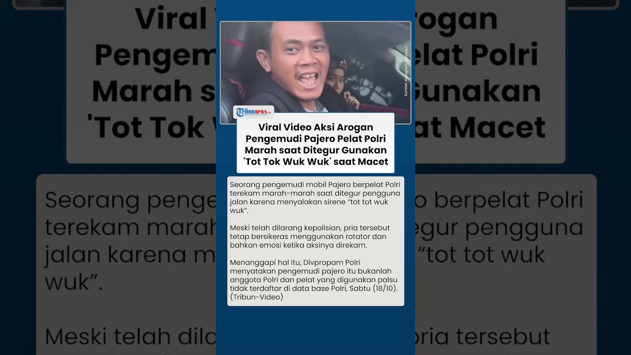 Aksi Arogan Pengemudi Pajero Marah saat Ditegur, Ternyata Pelat Polri Palsu Kini Diamankan Aparat