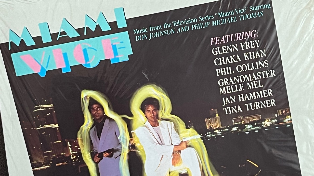Miami Vice Original Series Soundtrack LP On 1977 Sony Turntable