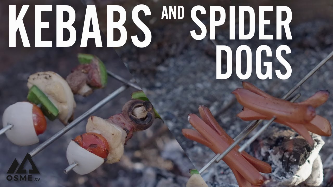 Kebabs and Spider Dogs | How to Make a Kebab Over the Fire | Campfire Cooking