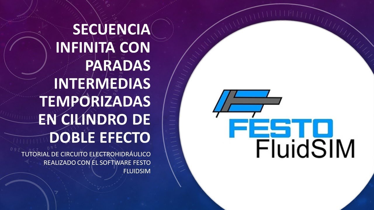 #Electrohidráulica #Tutorial #Festo #Fluidsim #Temporizadores Paradas intermedias en cilindro.