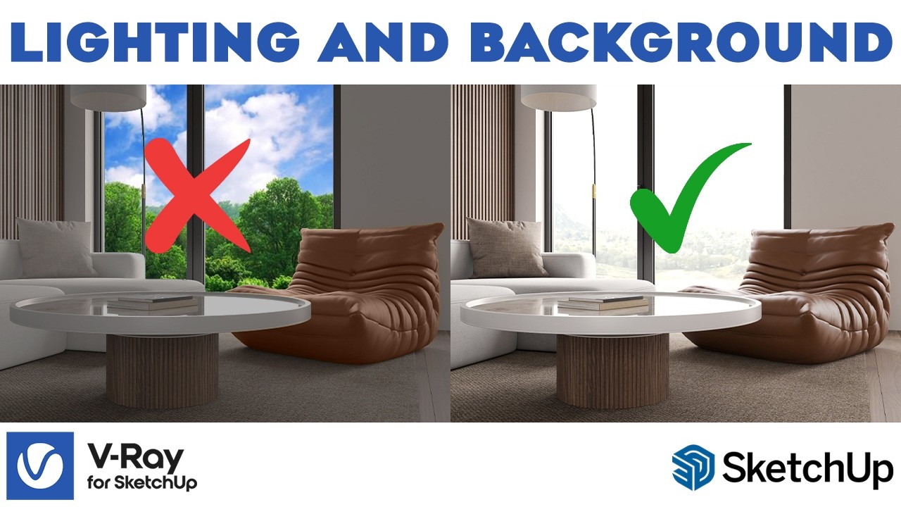 Improve Lighting and Background Setup | V-Ray for SketchUp Tutorial