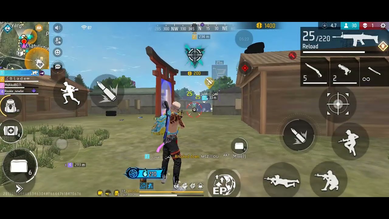 Free fire squad BR ranked Bermuda 1kill action gameplay 