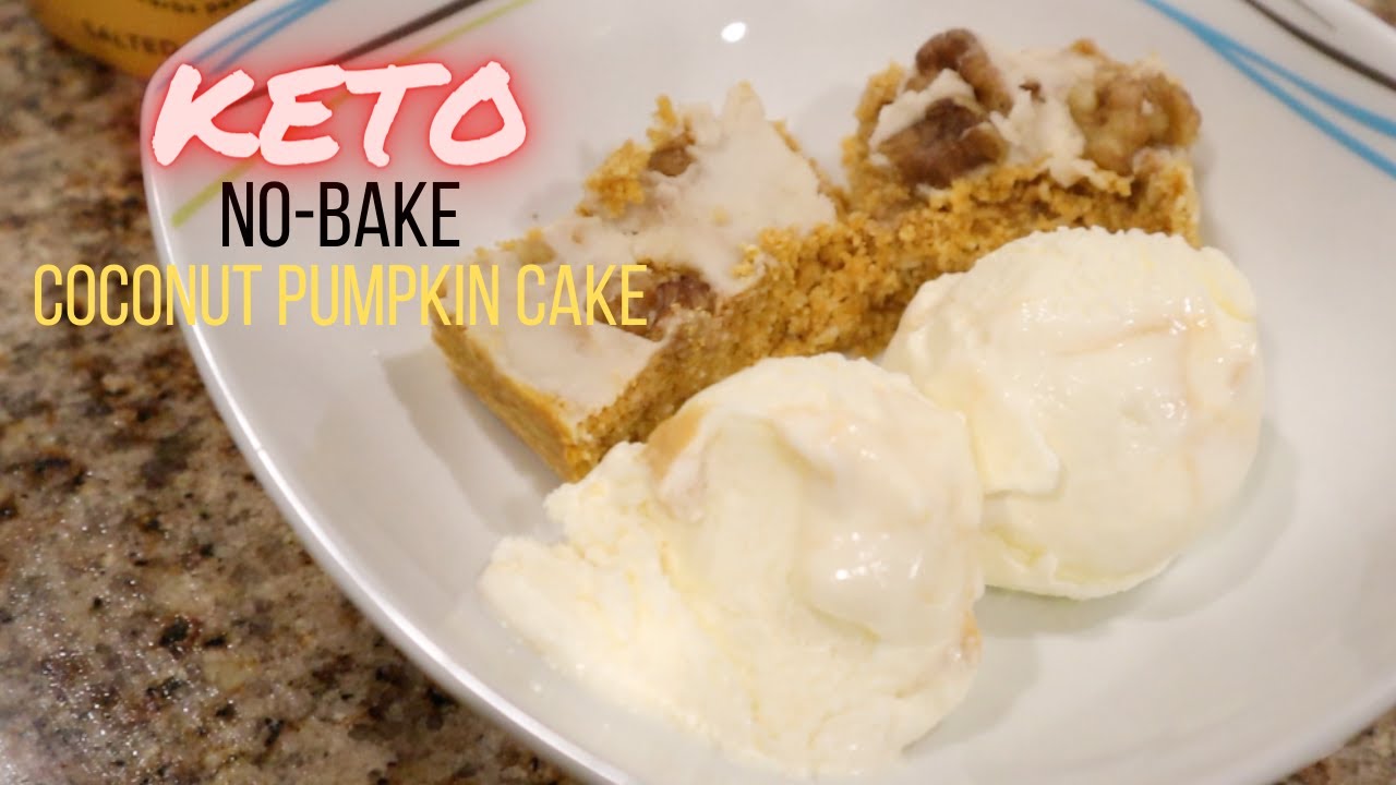 KETO DESSERT | KETO NO-BAKE COCONUT PUMPKIN CAKE | KETO THANKSGIVING RECIPE