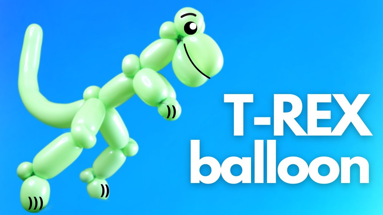 Как сделать фигурку динозавра из воздушных шаров для начинающих: T-Rex #trex #dinosaur #balloonfa...