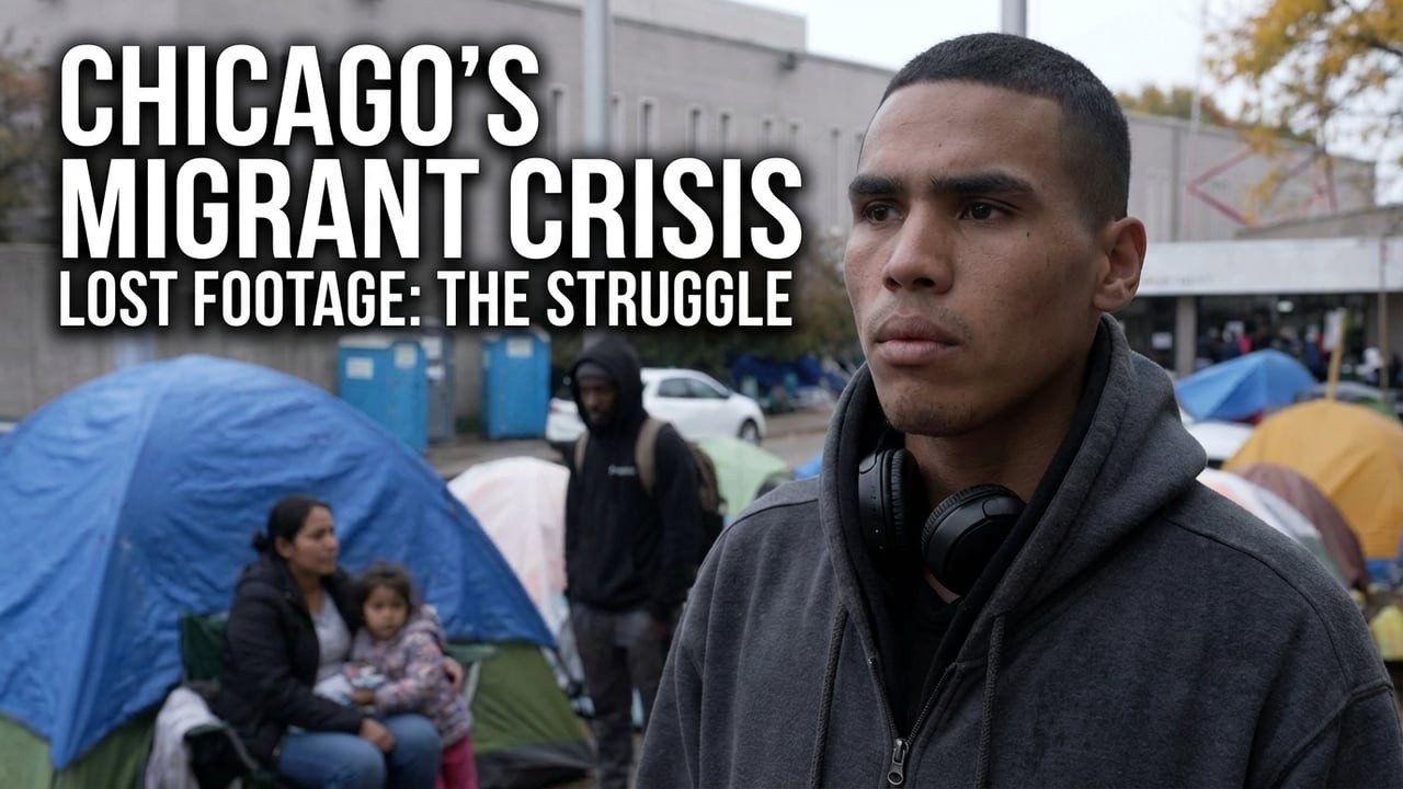 Migrants camping outside Chicago police districts (LOST FOOTAGE 2024) - here's why