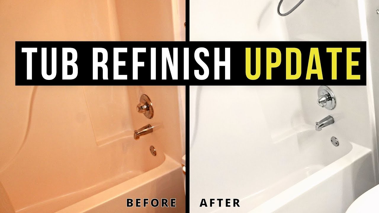 DID IT LAST?! We painted our TUB with MARINE PAINT **UPDATE** | Fiberglass Surround