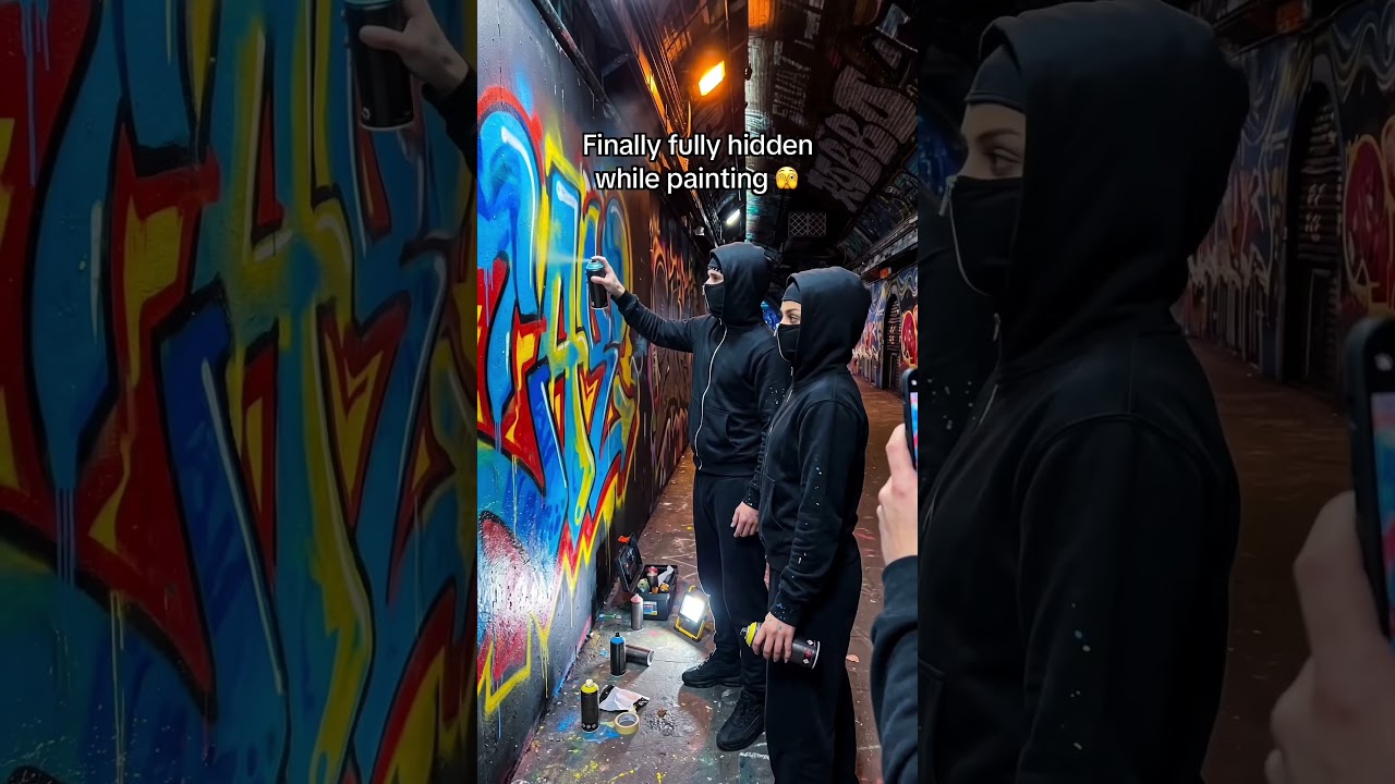 Tag the one who always forgets their mask 😭 #graffiti #grafftok #graffitiforyou #skimask #hoodie