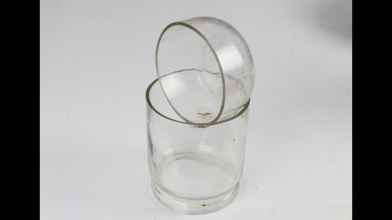 How to cut glass bottles/cans USING OIL ! #shorts