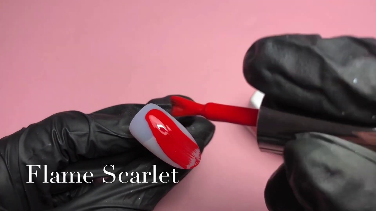 Follynail Gel Polish - Flame Scarlet, true colors