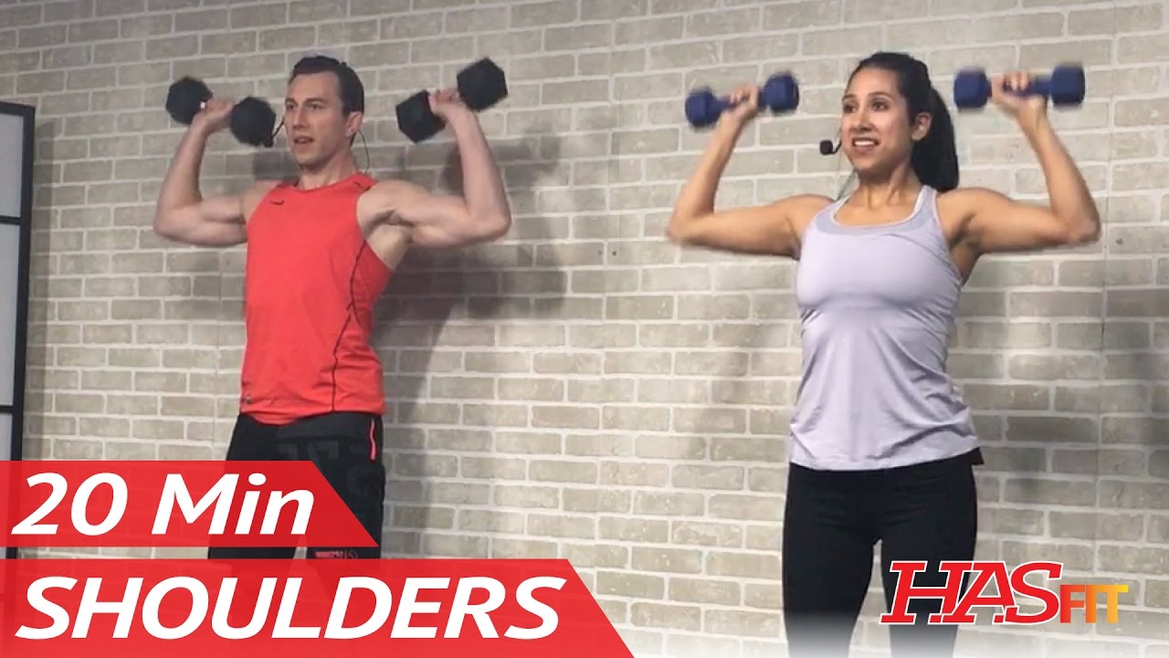 20 Min Shoulder Workout for Women & Men at Home with Dumbbells - Deltoid Exercises for Shoulders