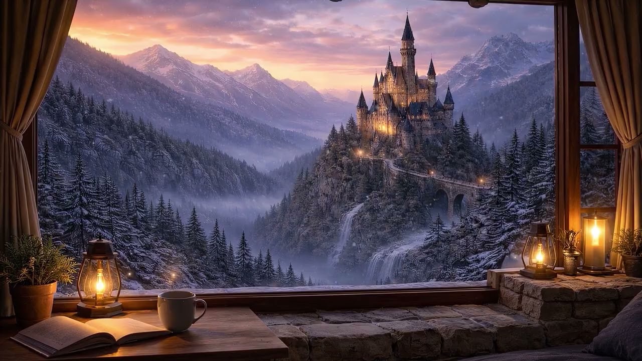 Cozy Winter Chillout ☕ Warm Lights, Calm View & Soft Ambient Beat