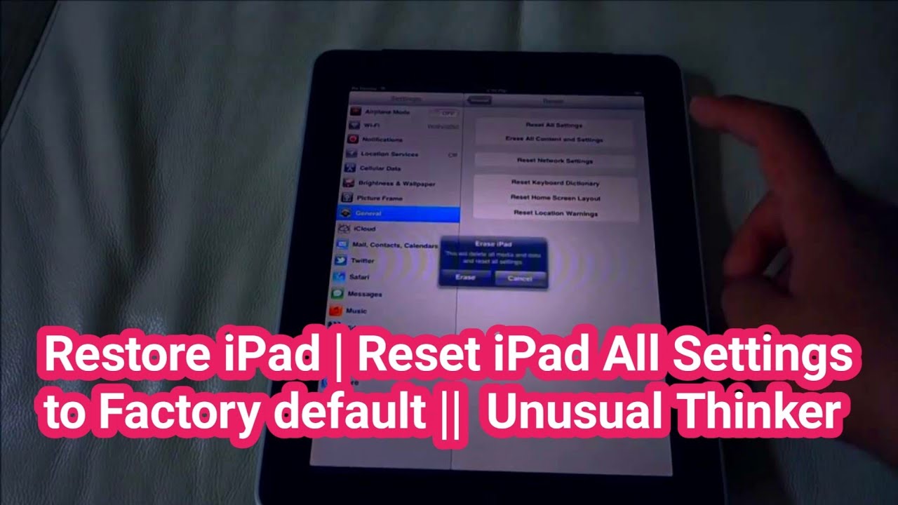 Live Proof 101% | Restore iPad | Reset iPad All Settings to Factory default ||  Unusual Thinker