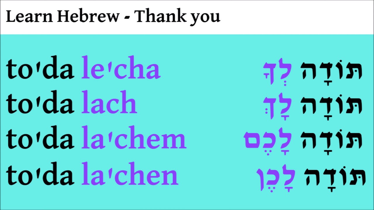 Thank You In Hebrew - learn Hebrew greetings [Full explanation]