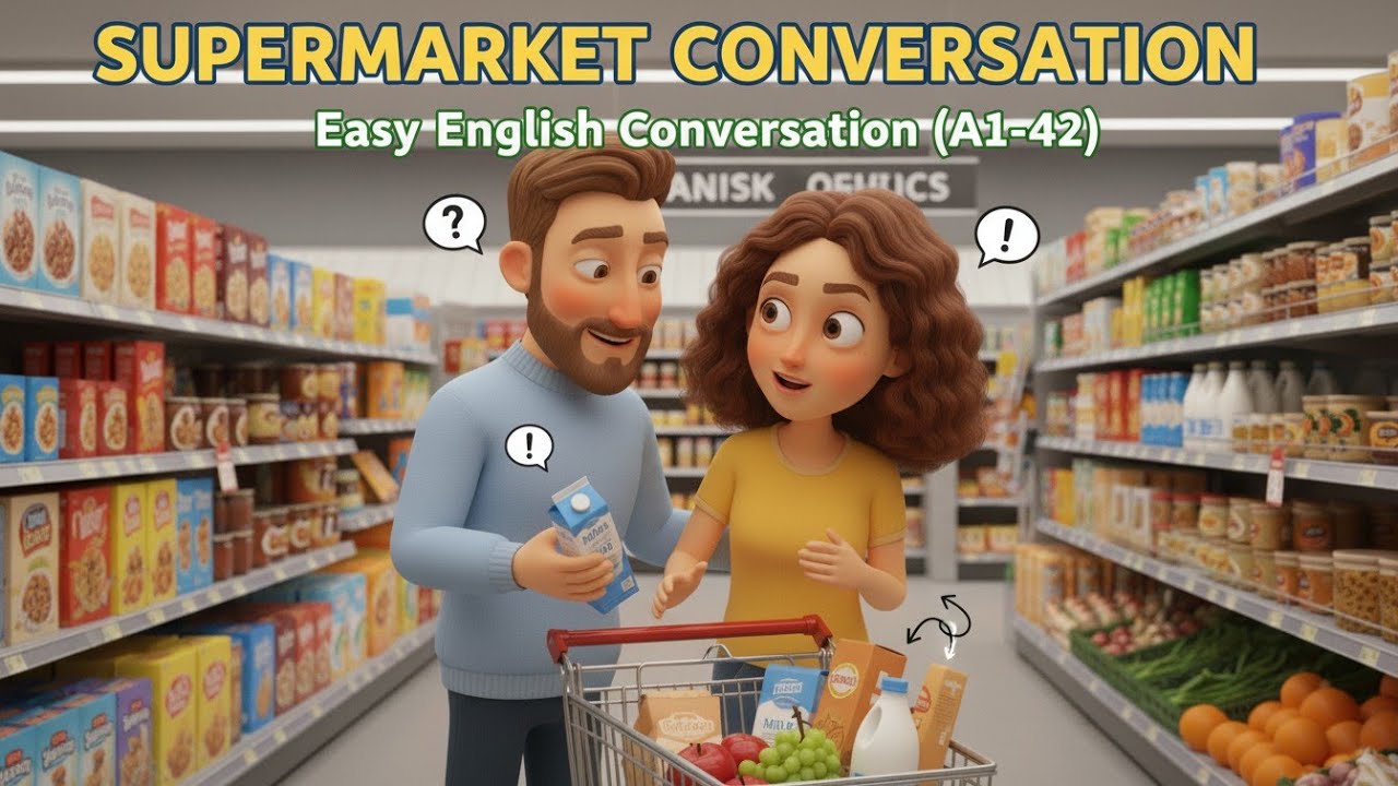 🛒 В супермаркете | Легкий разговорный английский (A1–A2) | Медленный английский для начинающих