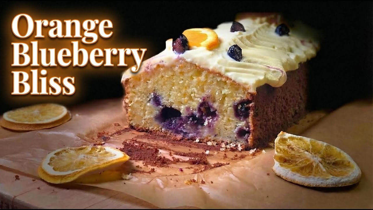 The Softest Orange Blueberry Cake with Creamy Frosting!