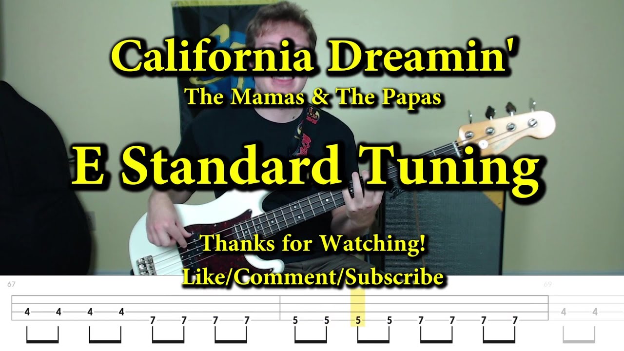 California Dreamin' - The Mamas & The Papas (Bass Cover with Tabs)