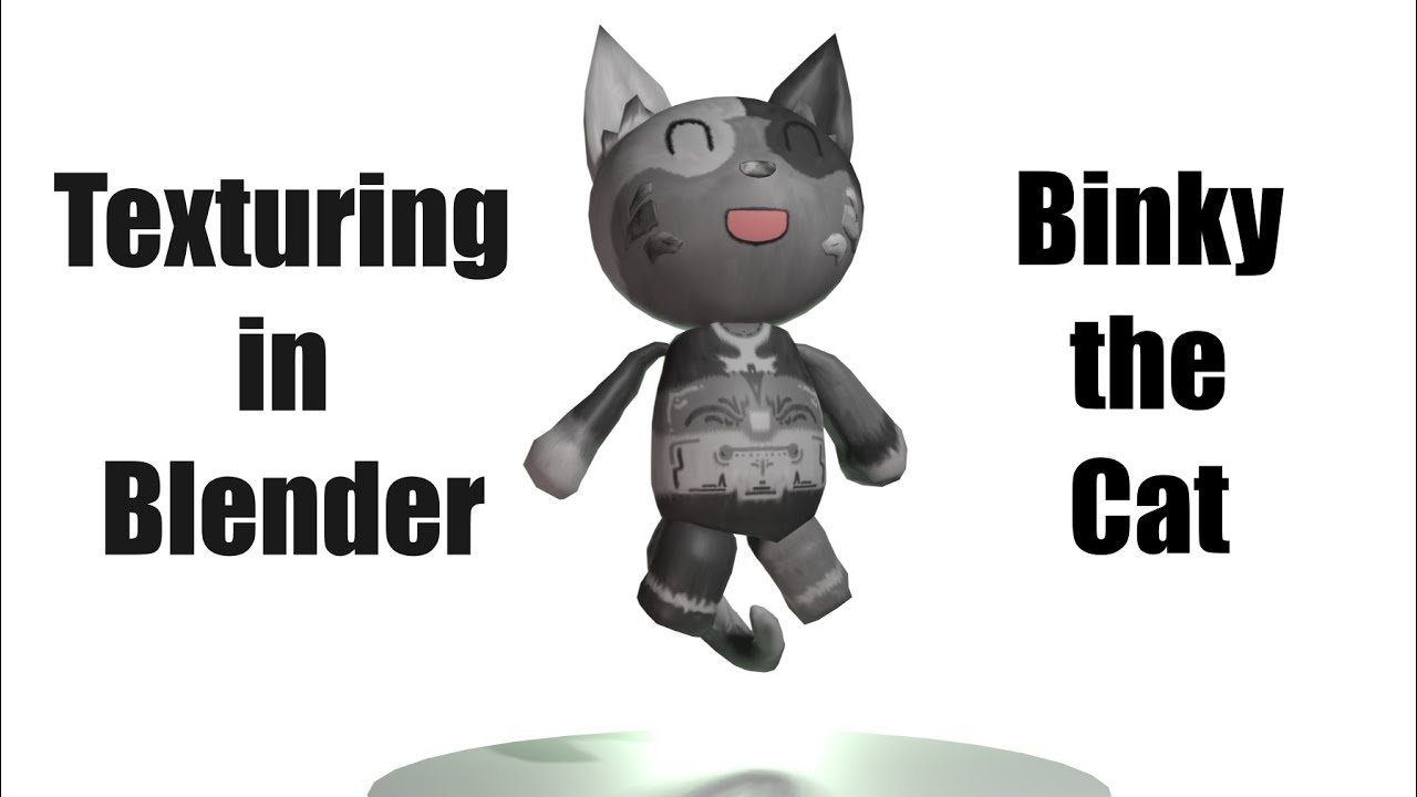 Texturing the BinxOffDuty Mascot in Blender - Binky the Cat - Time Lapse - Part 3
