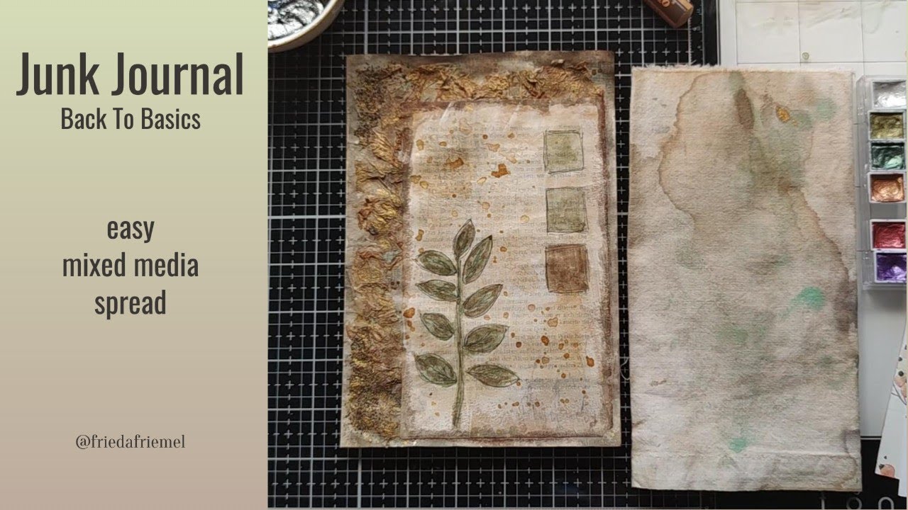 #backtobasics EASY Mixed Media Spread, FREEBIE and Announcement #junkjournal