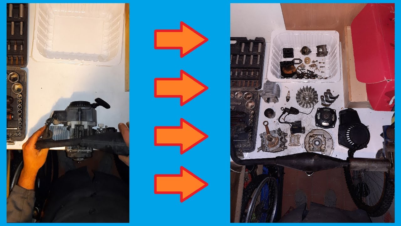 Desmontaje motor minimoto/pocket china refrigerada por aire