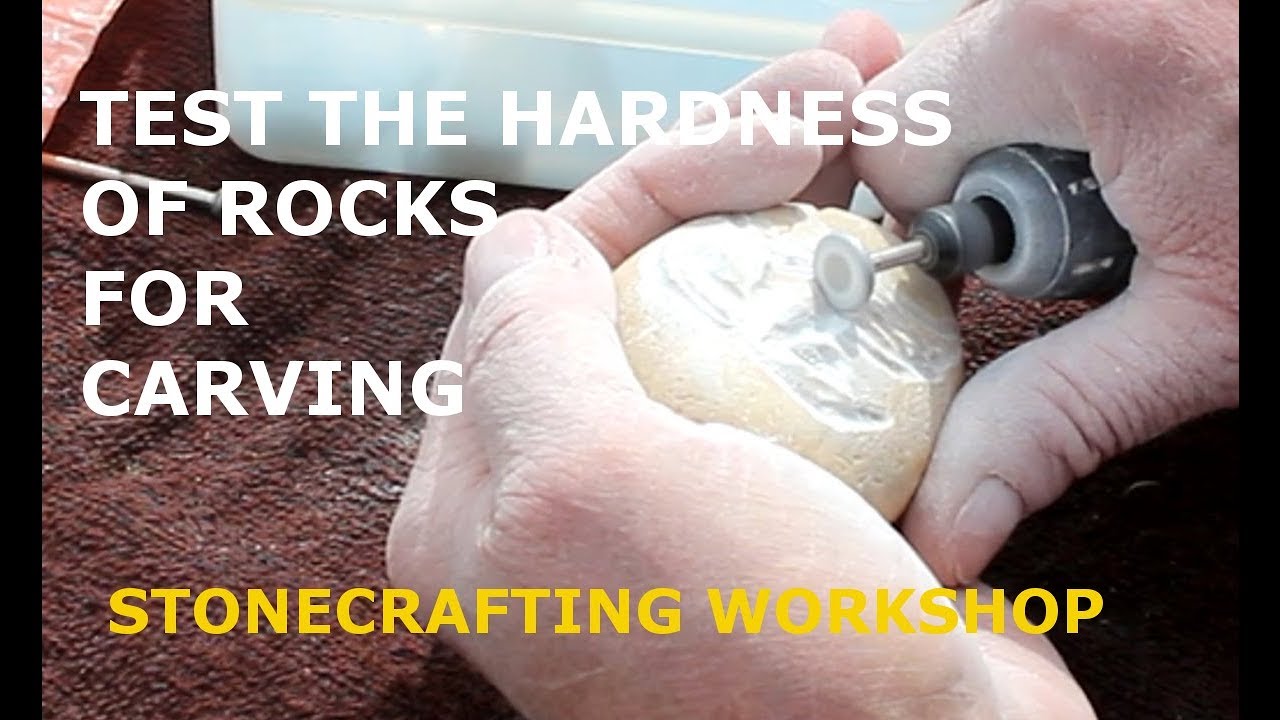 Testing the hardness of rocks for Dremel carving