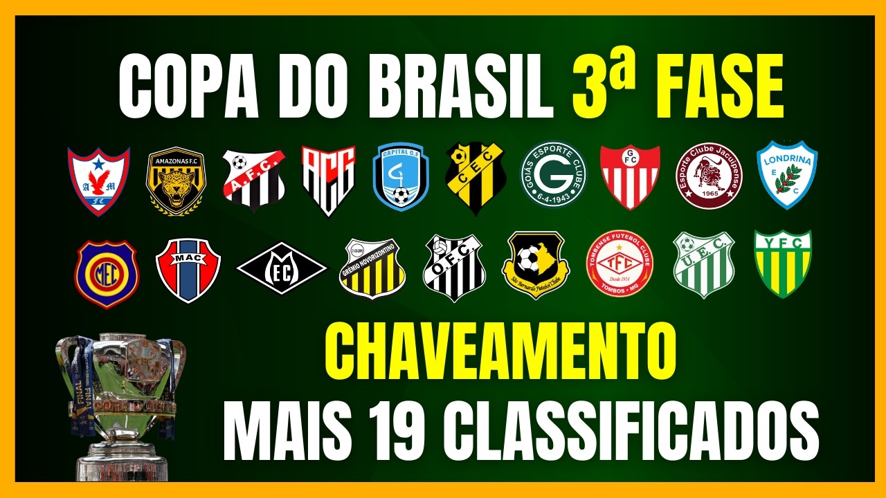 COPA DO BRASIL 2026 | 3ª FASE | MAIS 19 CLASSIFICADOS | CHAVEAMENTO
