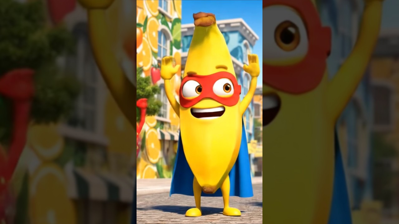 Banana the super hero 🍌 #animatedfun #cartoonshorts #kidscartoons