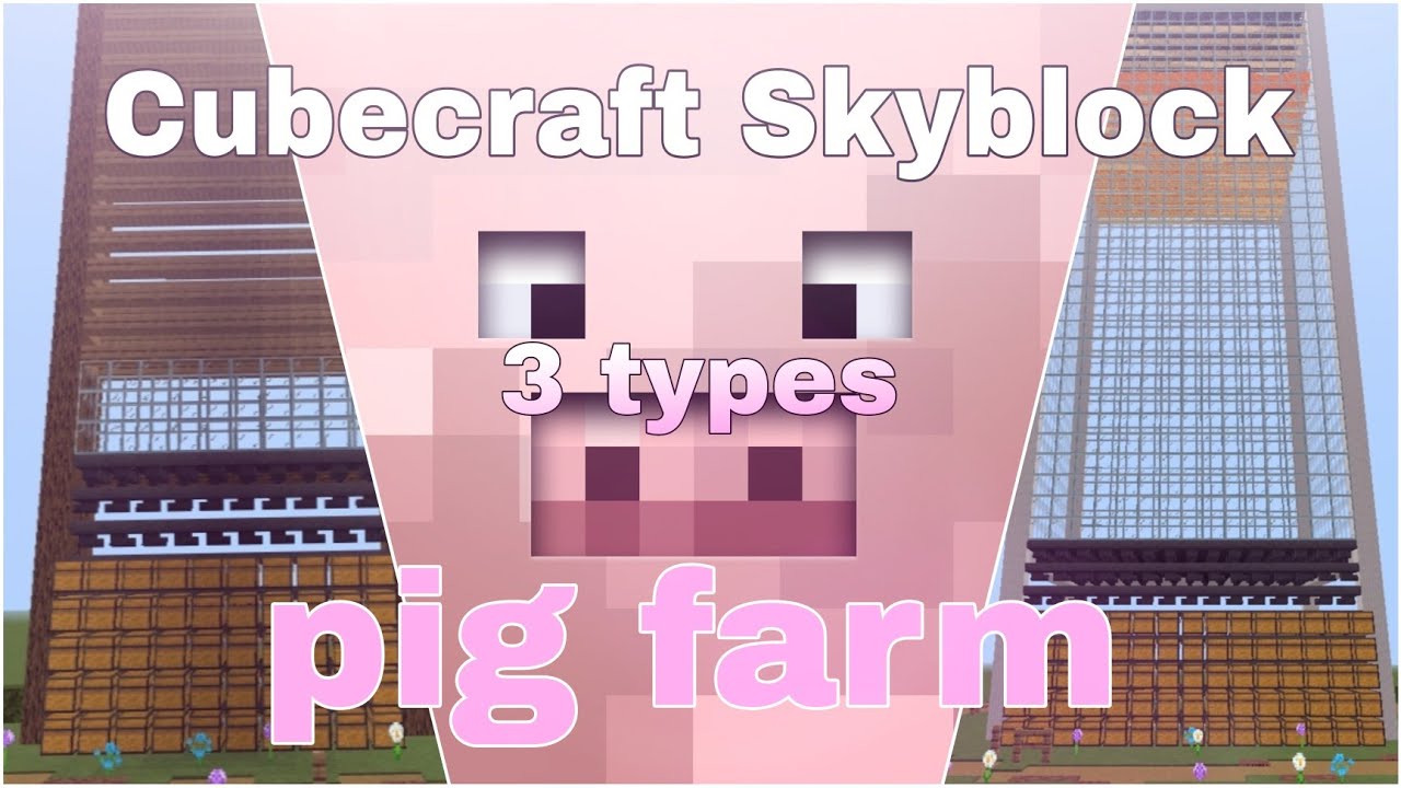 Minecraft Cubecraft Skyblock pig farm [tutorial]