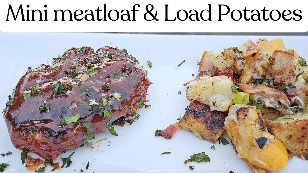 Quick and Easy Grilled Mini Meatloaf & Load Potatoes on the Blackstone