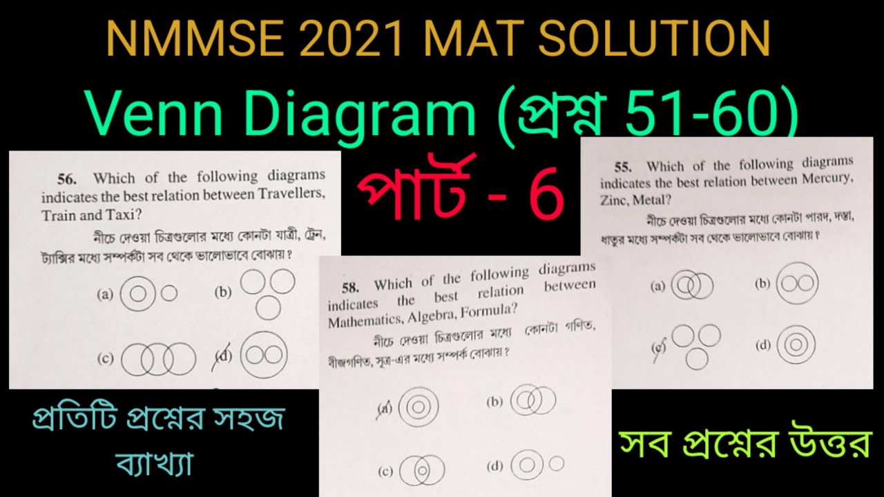 nmmse 2021 mat solution | Venn Diagram | MAT for nmmse and ntse | Venn Diagram reasonung