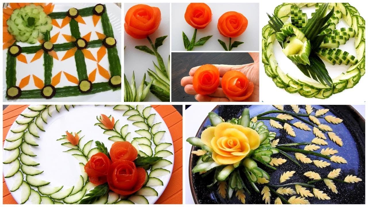 5 Super Salad Decoration Ideas - Vegetable Flower Plate Decoration