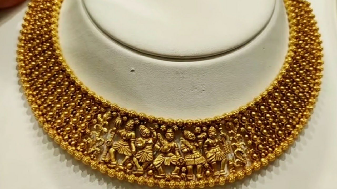 Gold Antique Necklace Collection 2020 compilation Tanishq